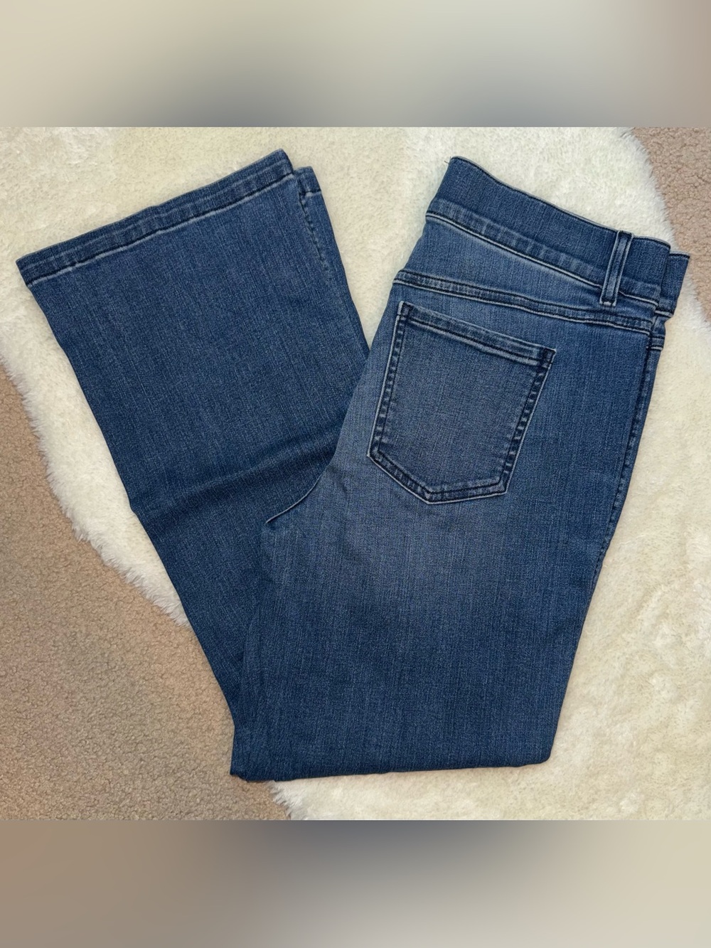 SPANX Pull-On Stretch High-Rise Medium Blue Wash Jeans Size Large
